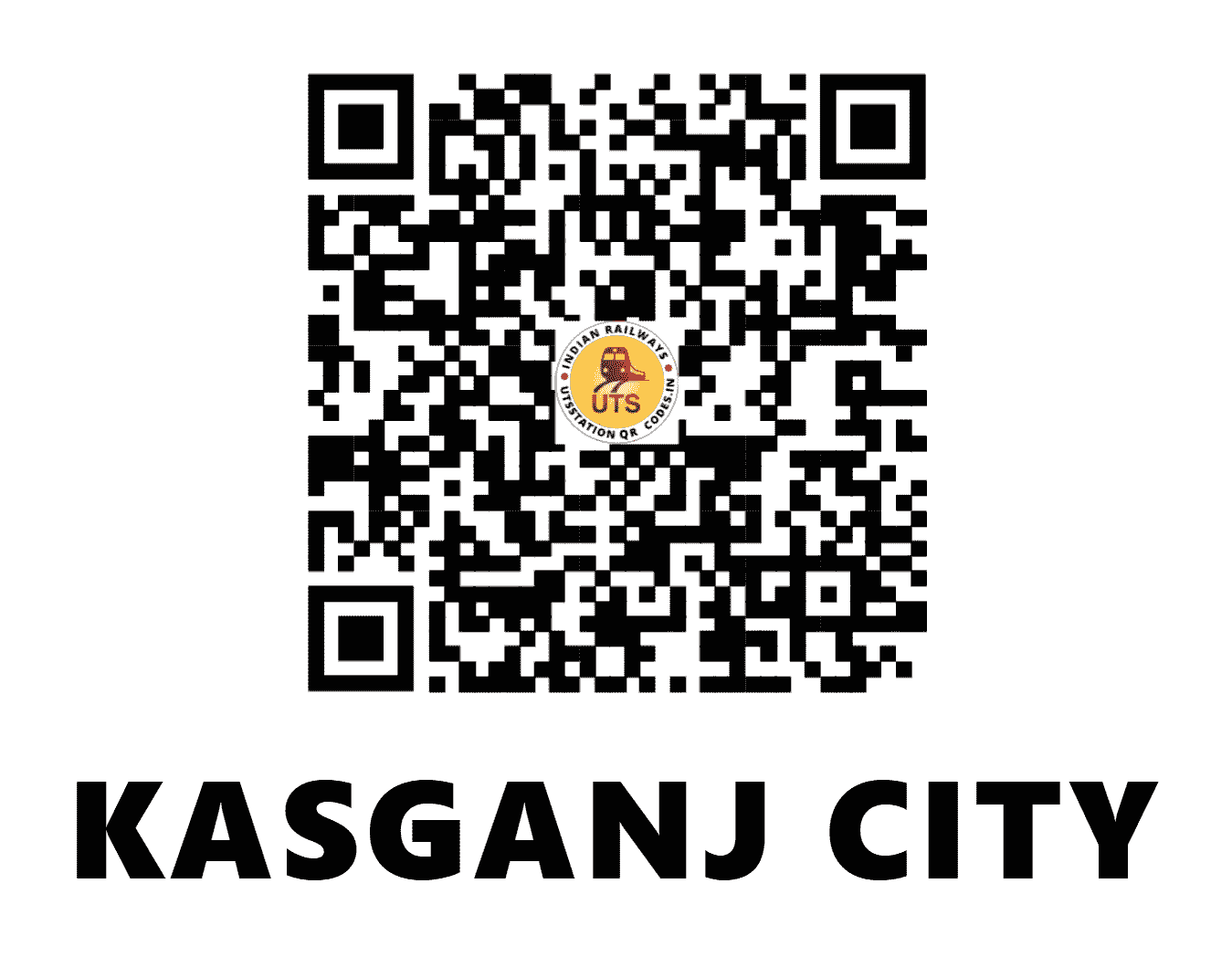UTS QR Code for KASGANJ CITY - KJC (NE - UTTAR PRADESH)